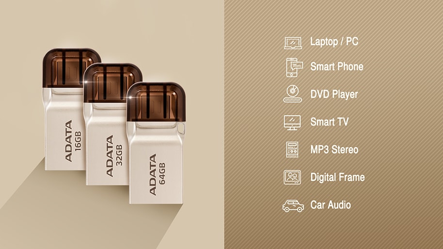 فلش مموری OTG ای دیتا مدل UC360 ظرفیت 16 گیگابایت